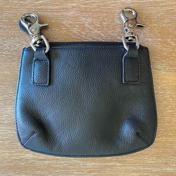 Harley Davidson Black Leather Clip-on Biker Pouch | no chain or strap - Picture 4 of 6